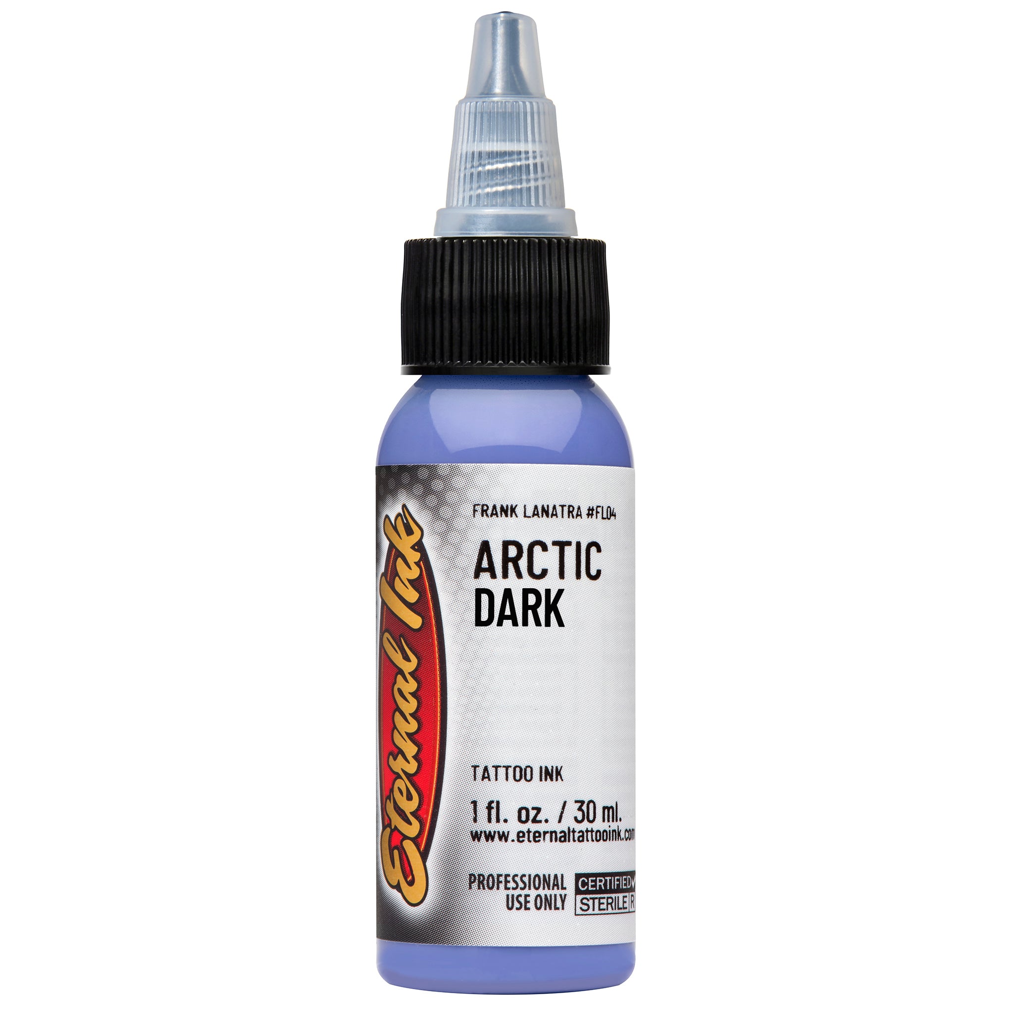 Eternal Frank La Natra Arctic Dark Ink 1oz - Premium Tattoo Ink for Professional Artists - Perfect for Fine Line Work, Shading & Realism Tattoos