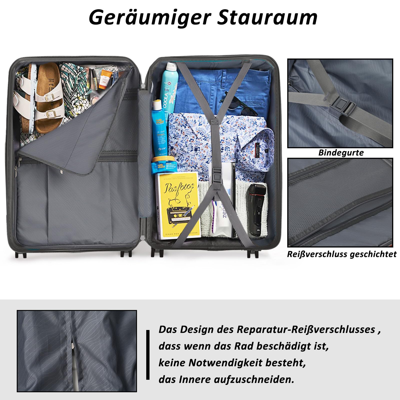 TAN.TOMI 3-Piece Hardshell Luggage Set with TSA Lock, Spinner Wheels & Lightweight Design - Perfect for Travel, Business Trips & Vacation Packing