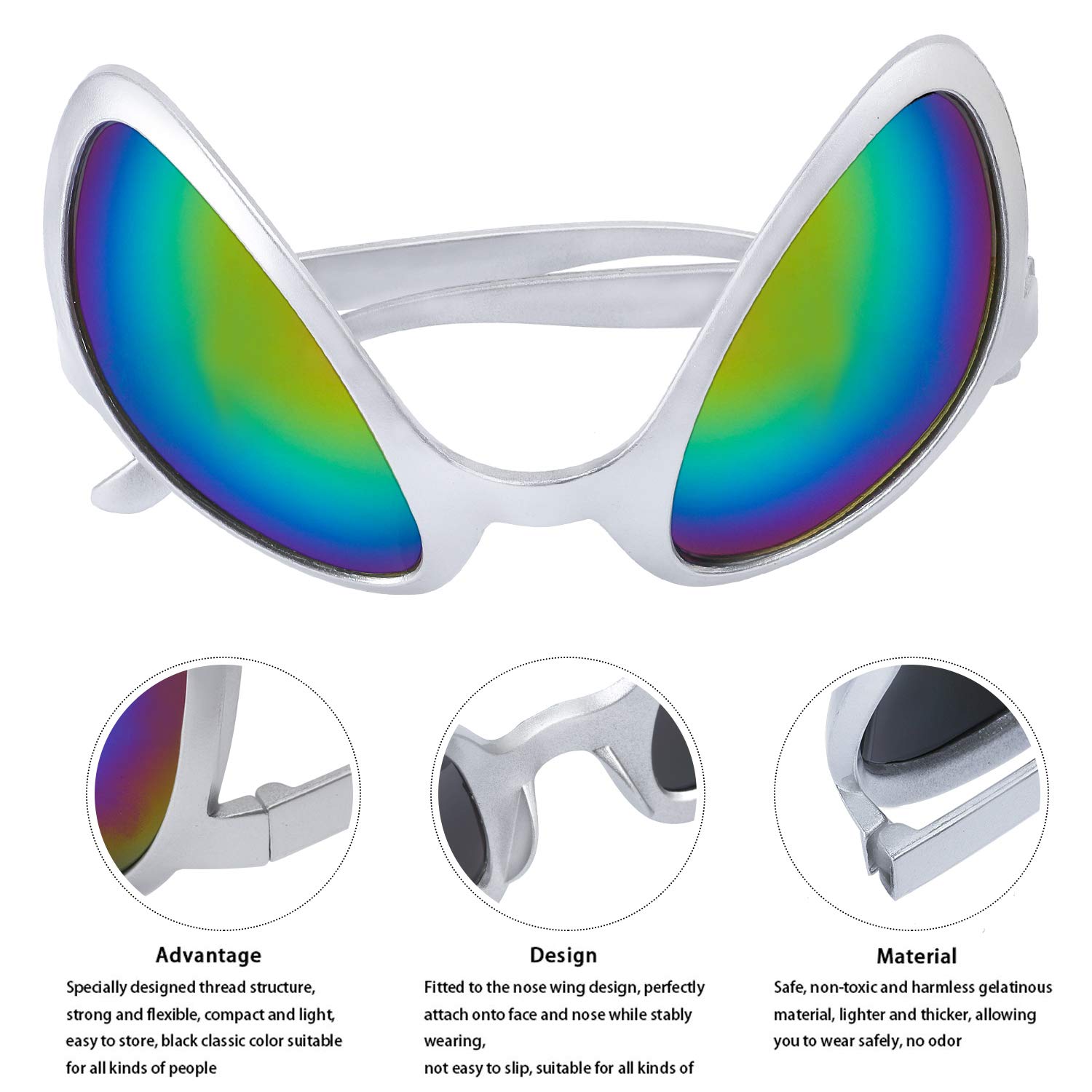 Alien Costume Glasses with Martian Antenna Headband - Fun Party Favors for Adults & Kids (2 Pack) - Perfect for Halloween, Cosplay, and Space-Themed Parties