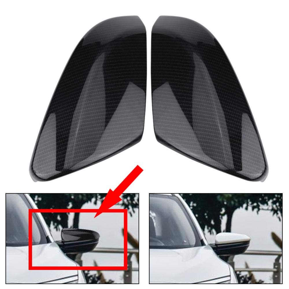 Carbon Fiber Mirror Caps for Honda Civic 2016-2019 - Black Rearview Mirror Cover Set (2PCS) - Compatible with Sedan, Coupe & Hatchback Models - Enhance Style & Protection for Daily Driving & Car Shows