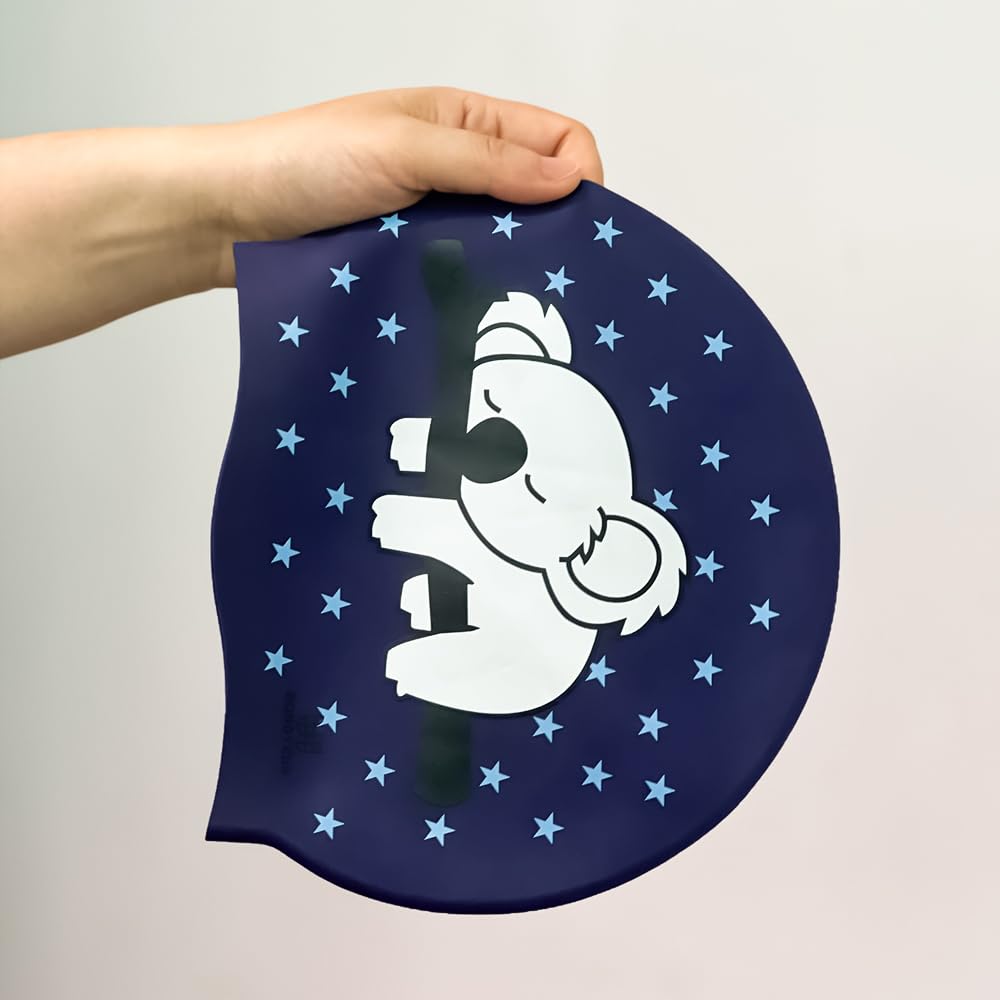 **BONDYUEN Silicone Swim Cap for Kids, Boys, Girls, Men & Women - Fun Cute Design Patterns for Short & Medium Hair - Ideal for Swimming Lessons, Pool Parties & Water Sports**