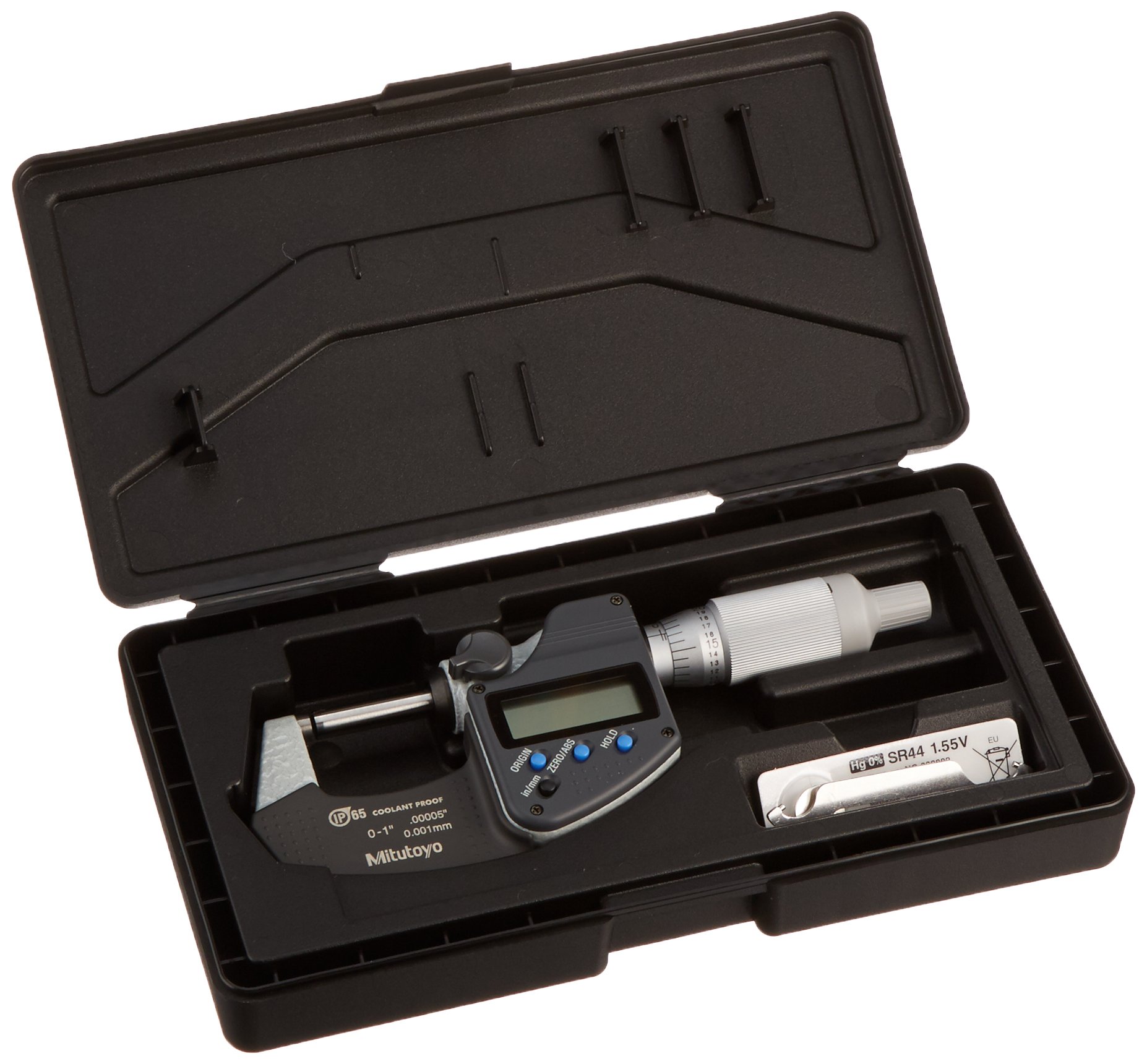 Mitutoyo 293-344-30 Digital Micrometer 0-1 Inch/25.4mm IP65 Waterproof - Precision Measuring Tool for Machining, Engineering & Metalworking