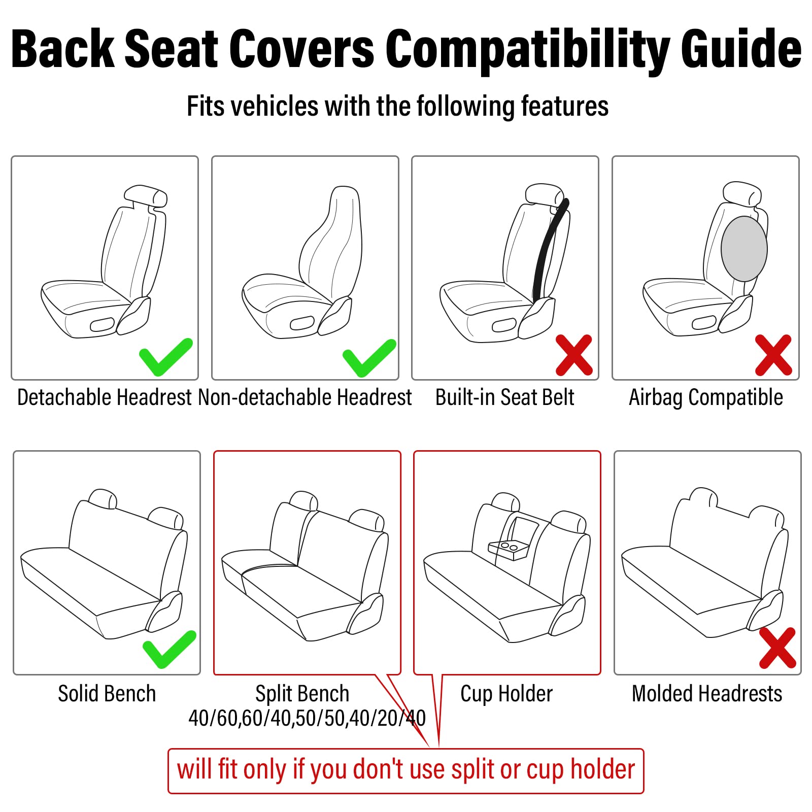 Hippie Flower Car Seat Covers 10-Piece Set - Universal Fit for Cars & Trucks - Boho Style for Women & Men