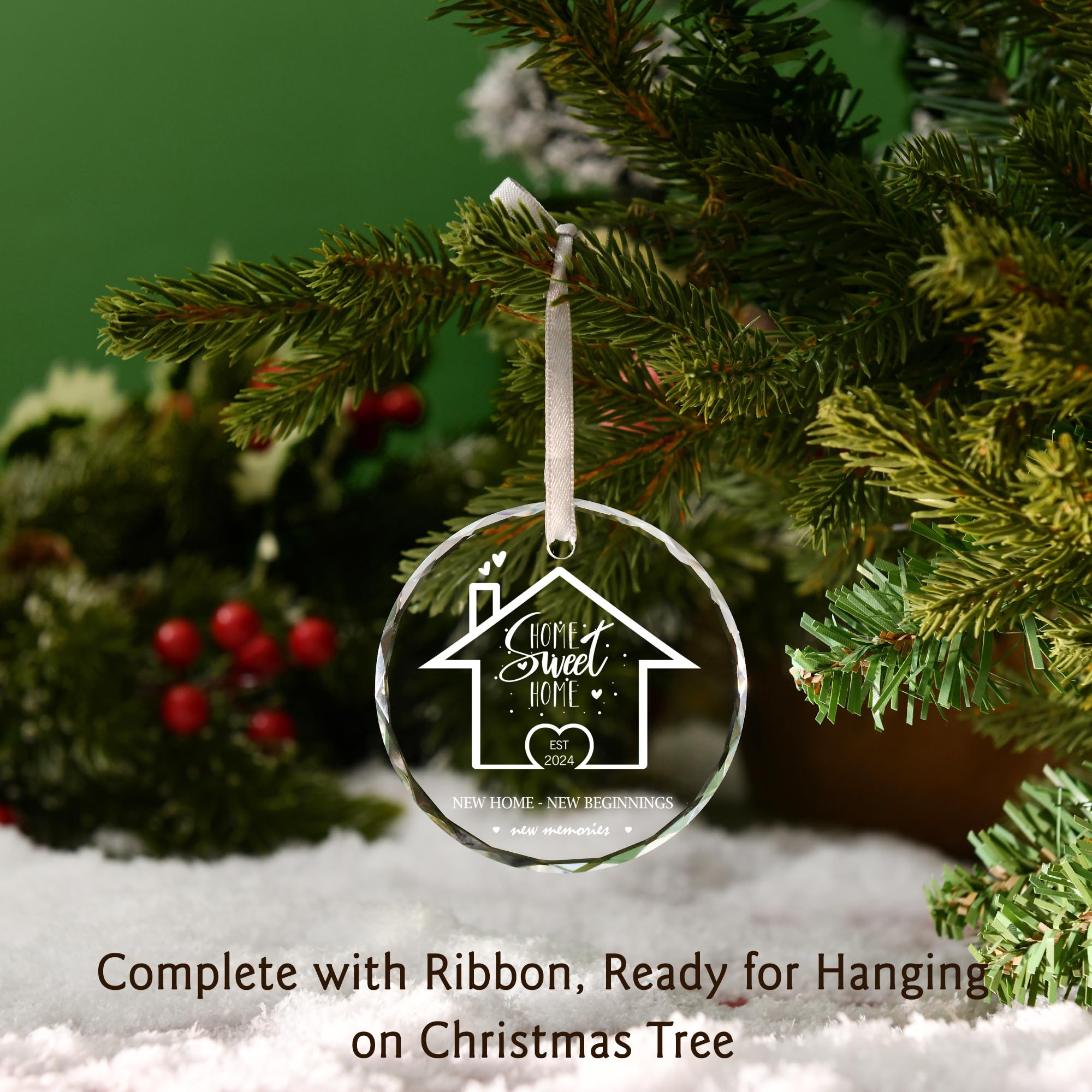 IFOLAINA Elegant Glass Housewarming Ornament - Perfect Gift for New Home Owners, Christmas, Housewarming Parties - Unique Home Decor for Living Room, Bedroom, or Entryway