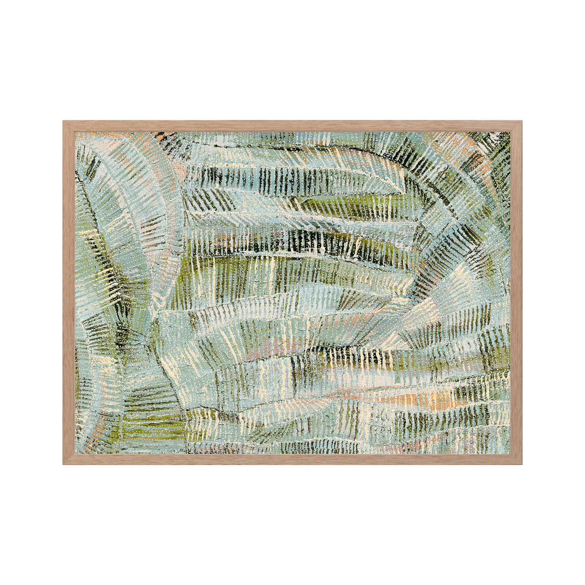 Dhala Bu Nya Green Landscape Art Print - Modern Nature Wall Decor for Living Room, Bedroom & Office - Framed Canvas Painting for Home & Office Decor