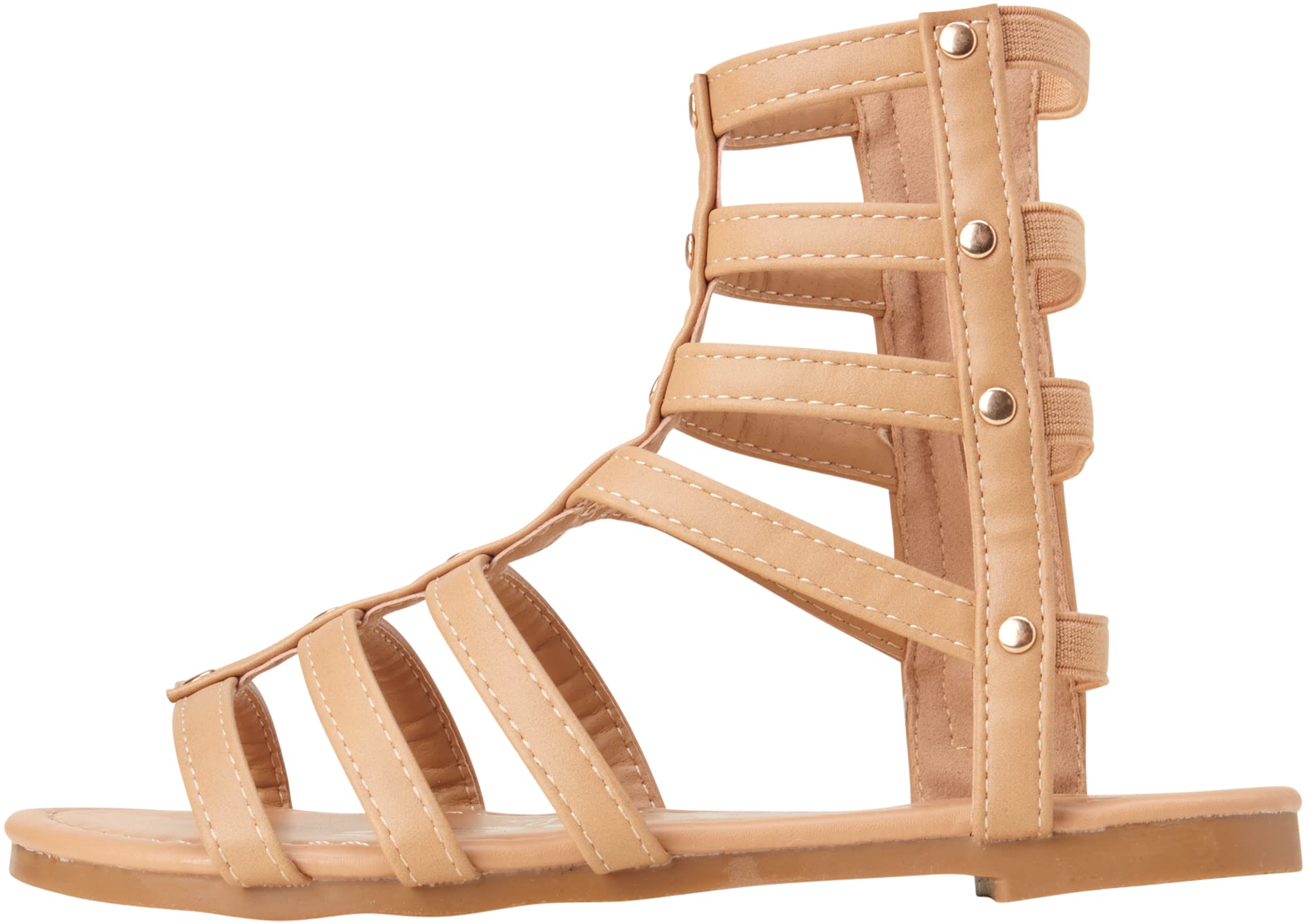Bebe Toddler Girls' Leatherette Studded Open Toe Gladiator Sandals - Comfortable & Stylish Baby Girl Sandals for Summer Play & Outdoor Adventures (Toddler/Girl)