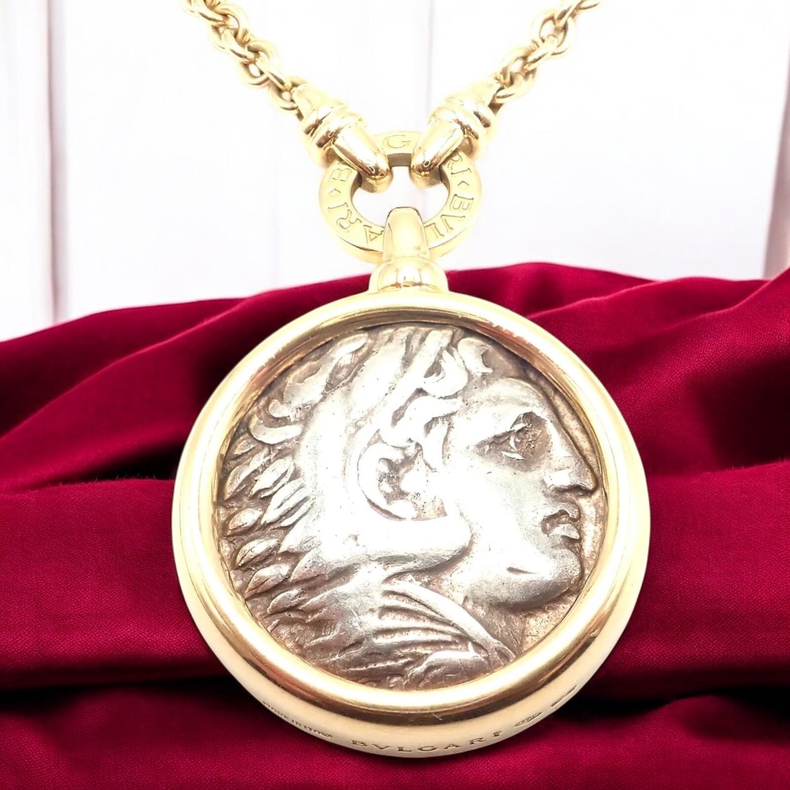 Authentic Bvlgari 18k Yellow Gold Antique Coin Monete 38