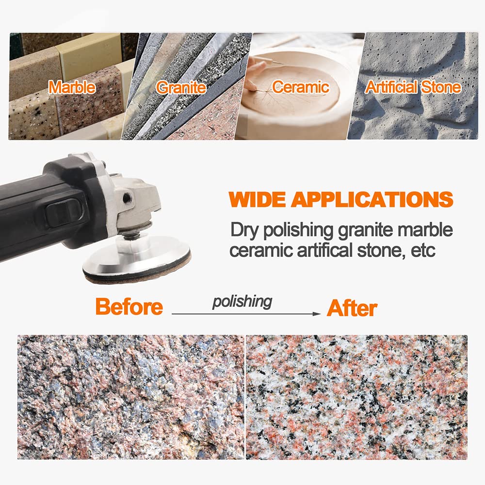 7-Piece 4 Inch Dry Diamond Polishing Pad Set #1500 Grit for Stone, Marble, Quartz, Granite - Professional Sanding Discs & Countertop Polish Kit - Perfect for Grinders & Polishers - Ideal for Kitchen Countertops, Bathroom Vanities & Floor Restoration