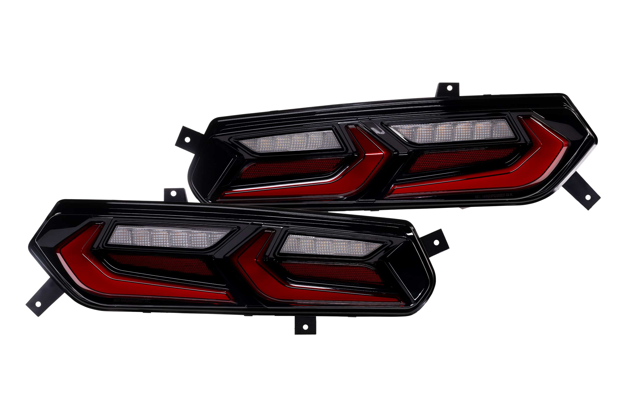 1 Set Red C8 Style Lens XB LED Tail Lights for 2014-2019 Chevy Corvette C7 - High Visibility & Stylish Upgrade for Night Driving & Car Shows