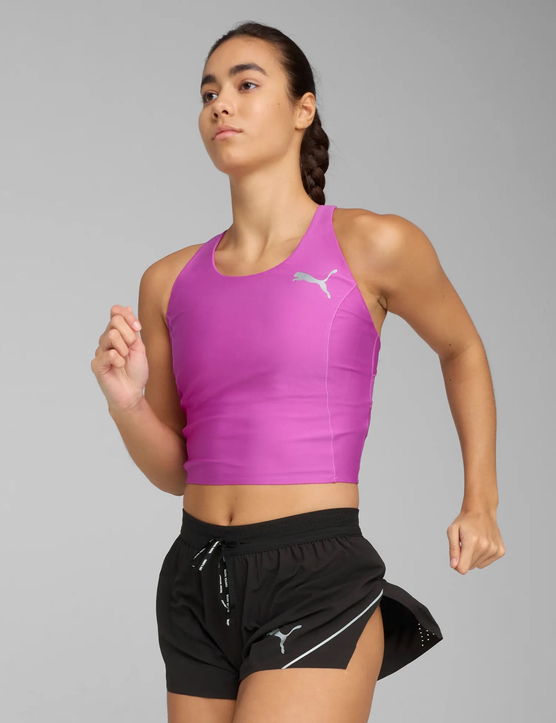 Raceday Ultraform Crop Top for Women - High Performance Workout Shirt, Breathable & Moisture Wicking, Wild Berry Color - Perfect for Running, Yoga & Gym Fitness