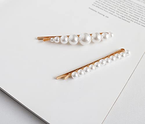 3-Piece Iskrra Metal Pearl Hair Clips for Women and Girls - Elegant Gold Hairpins for Wedding, Party & Everyday Styling
