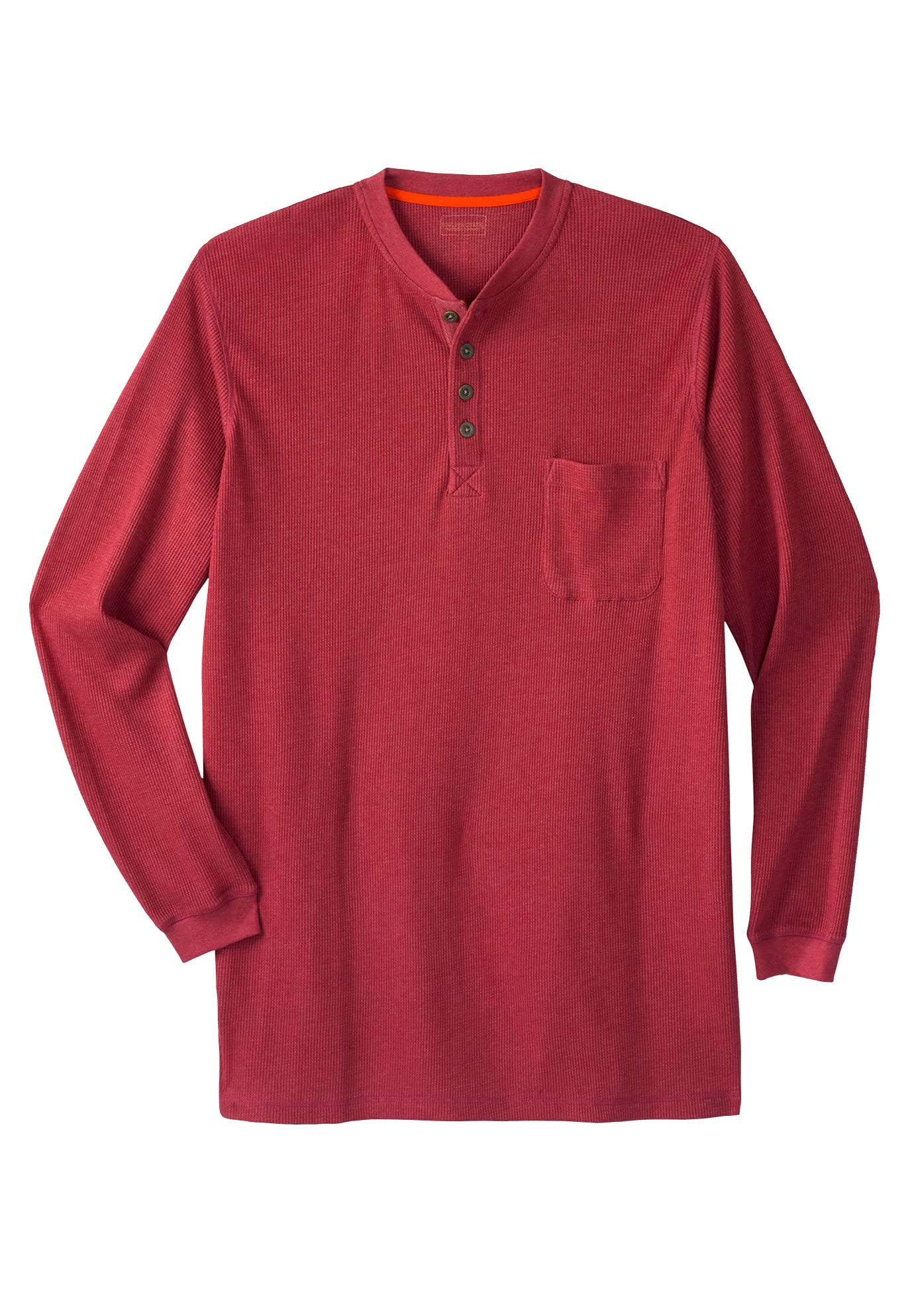 Boulder Creek by Kingsize Men's Big & Tall Thermal Pocket Henley Shirt - Long Sleeve Warm Layering for Winter & Outdoor Activities