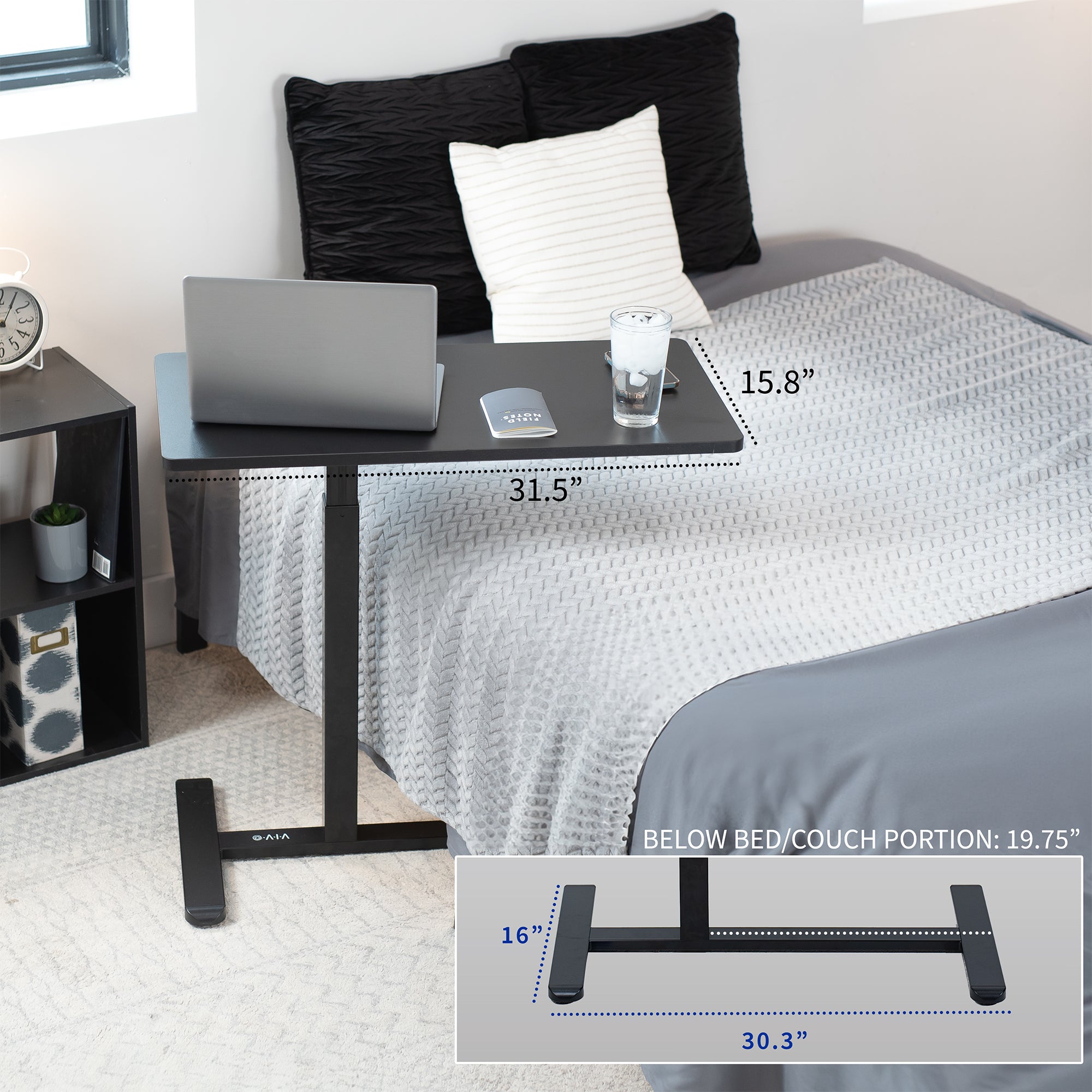 Mobile Laptop Cart - Adjustable Rolling Computer Stand with Locking Wheels for Office, Classroom & Hospital Use