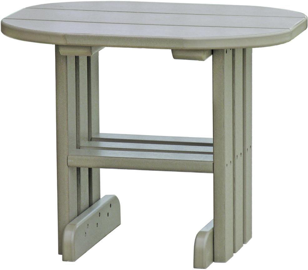 LuxCraft Weatherwood Recycled Plastic End Table with Cup Holder - Eco-Friendly Outdoor Side Table for Patio, Deck & Garden - Perfect for Drinks, Books & Decor