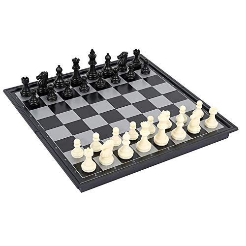 Yxxc 3-in-1 Magnetic Travel Chess Set - Portable Folding Checkers, Draughts & Backgammon Board Game with Storage | Classic Strategy Games for Kids & Adults | Perfect for Travel, Camping & Family Game Nights