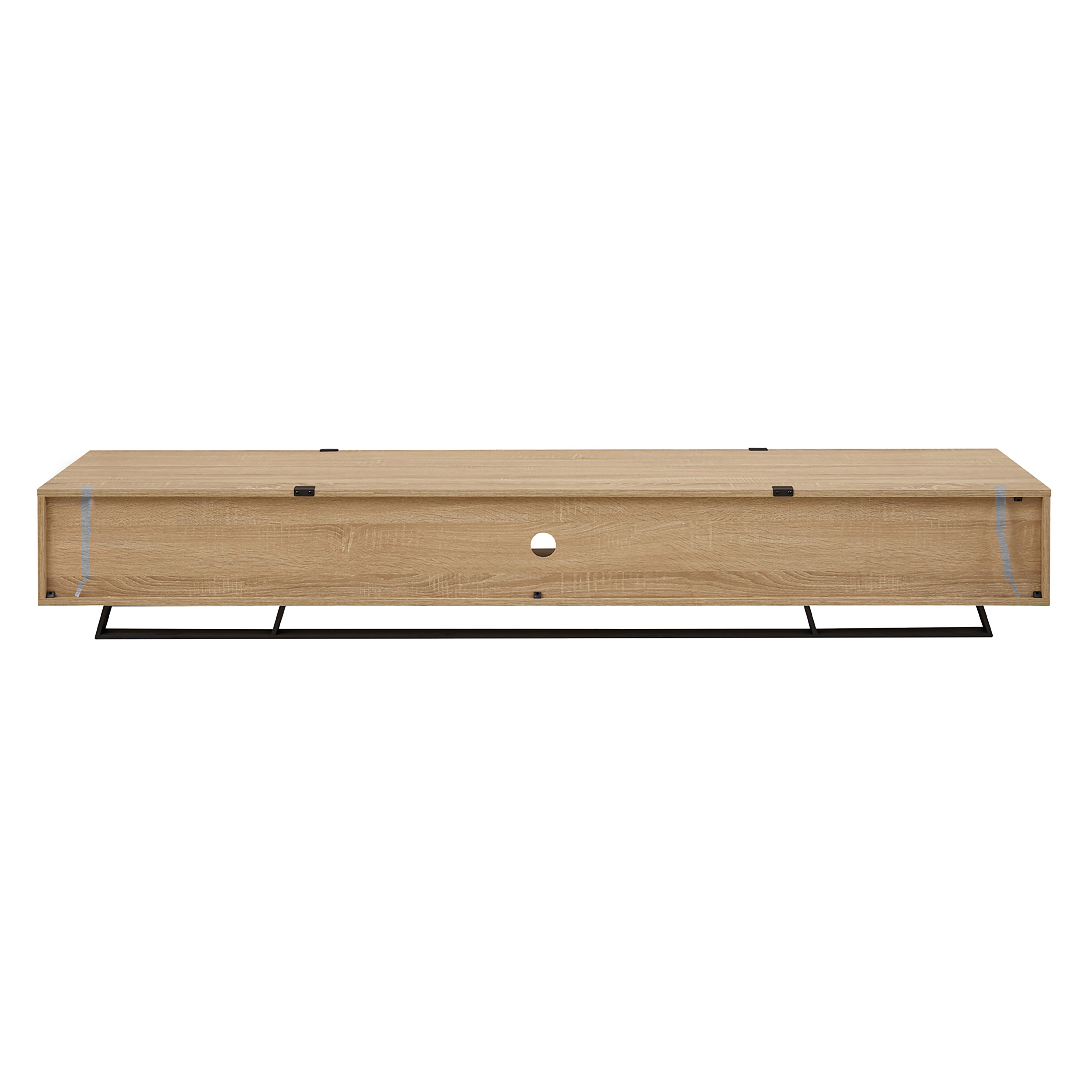 Modern Capri TV Stand 2000mm - Low Profile Entertainment Center with Oak & Black Finish by Criterion - Perfect for Living Room, Home Theater & Media Storage