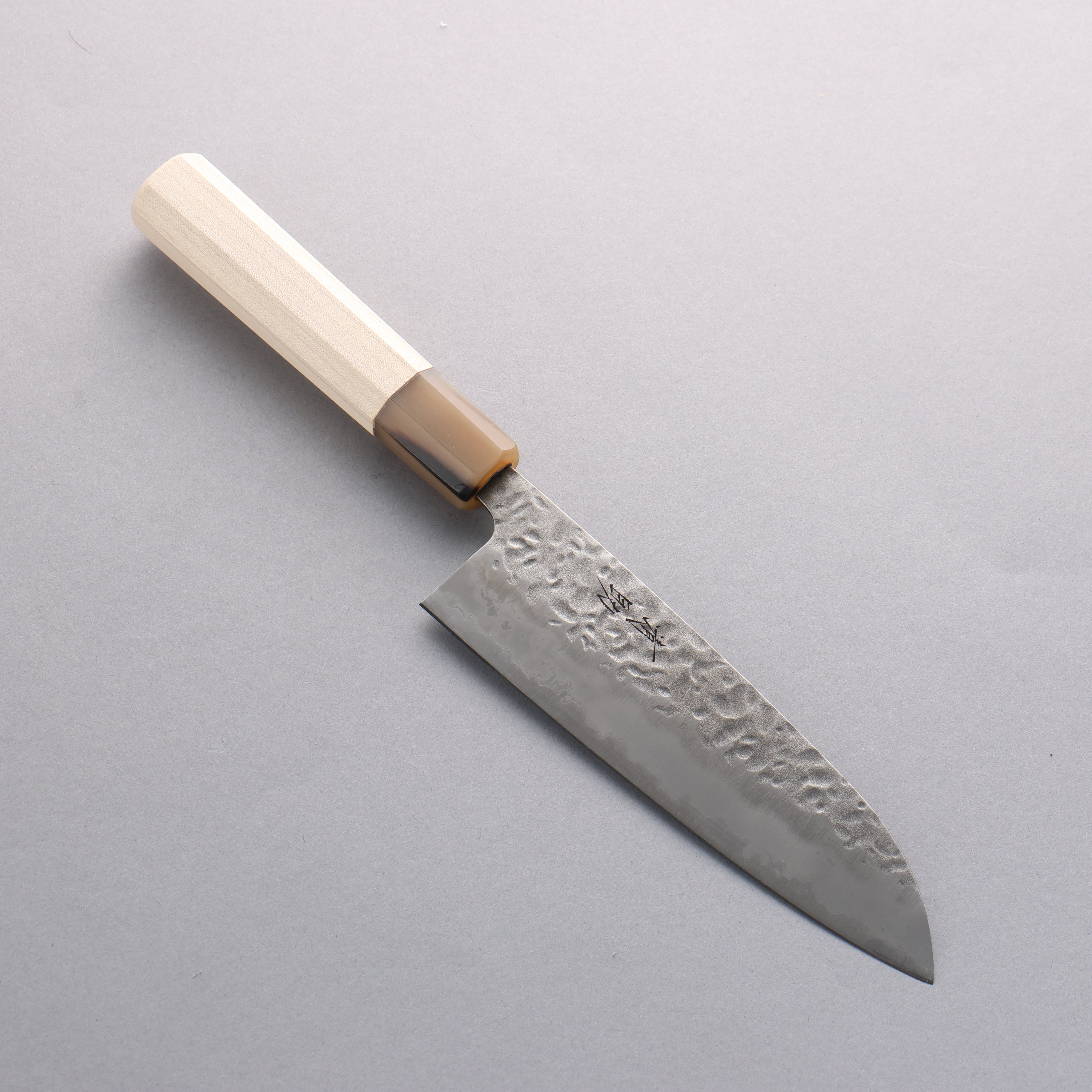 Seisuke Kumo White Steel No.1 Hammered Santoku Knife 165mm with Magnolia Handle - Premium Japanese Kitchen Knife for Professional Chefs & Home Cooking