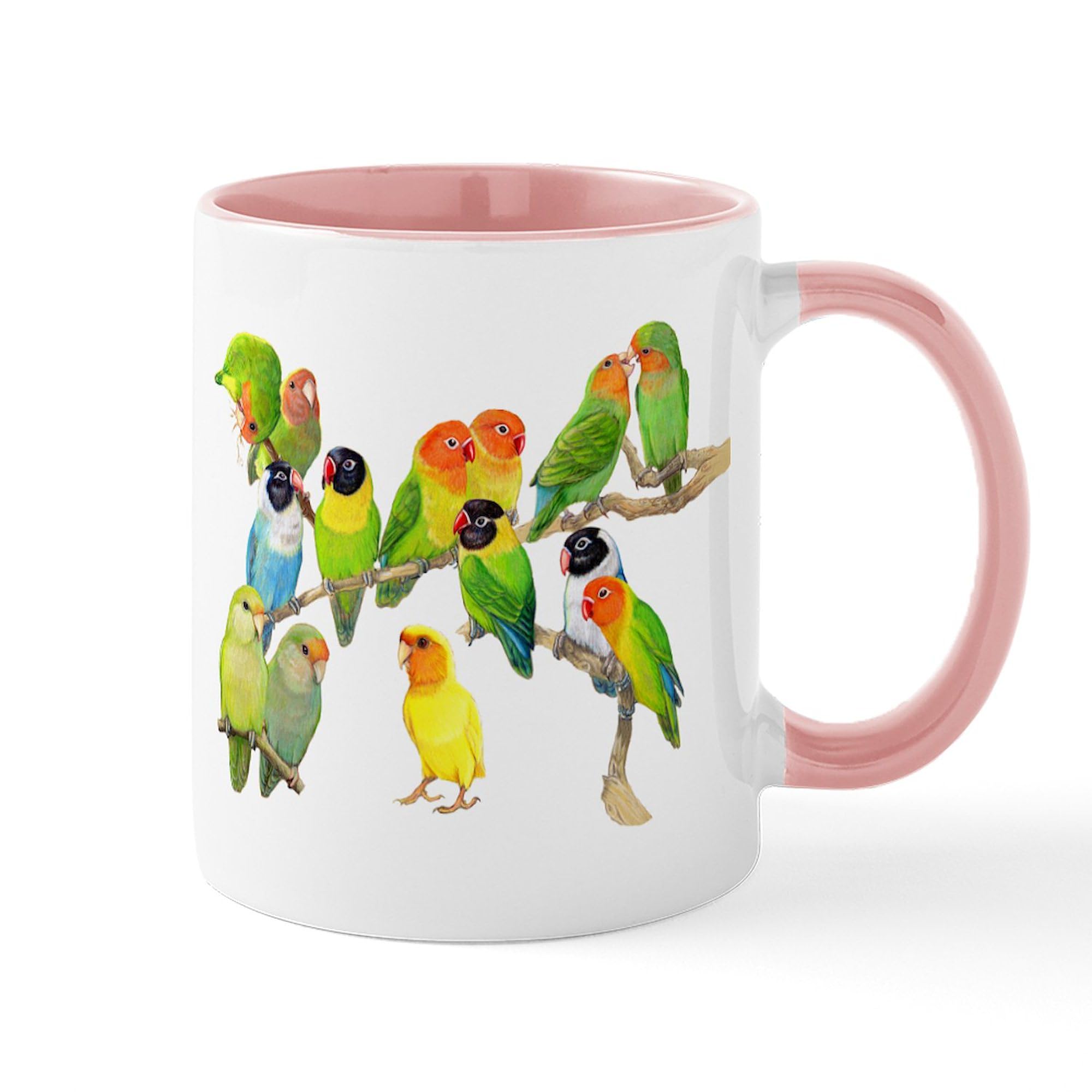 Lovebird Horde Ceramic Coffee Mug 11 oz (325 ml) - Perfect for Tea, Hot Chocolate & Office Use - Funny Gift for Bird Lovers & Couples