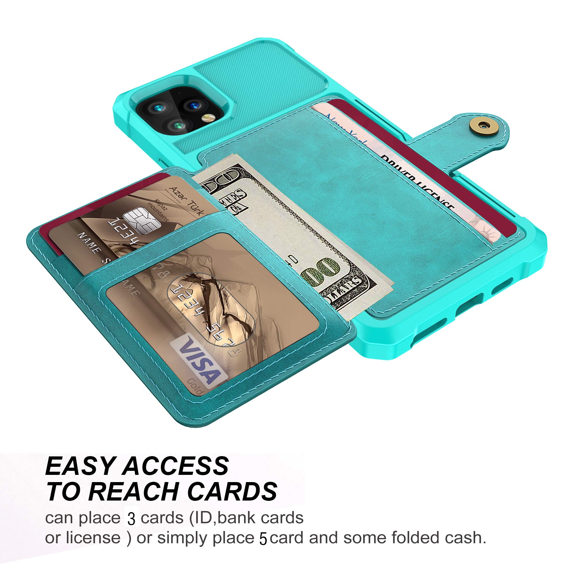 Premium Shockproof iPhone 11 Pro Max Case with Built-in Kickstand & Credit Card Holder - Durable Protective Cover for Men, Women, Teens (Perfect for Work, Travel & Everyday Use)