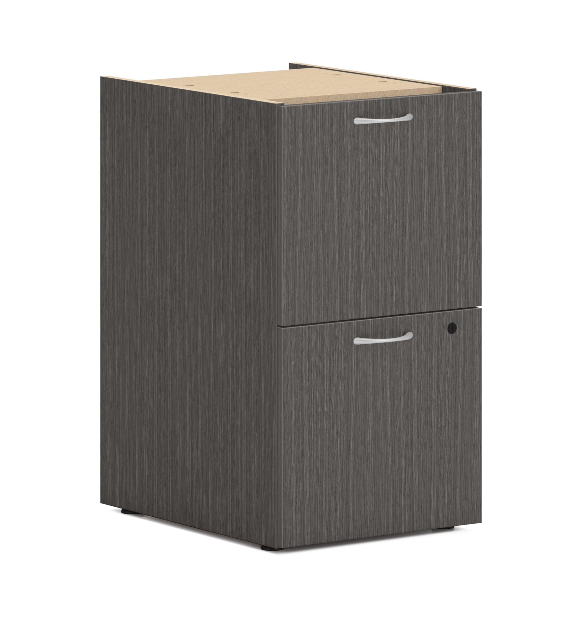 HON Mod Support Pedestal - Left or Right Hand - 2 Legal/Letter-Size File Drawers - Slate Teak Finish - 15