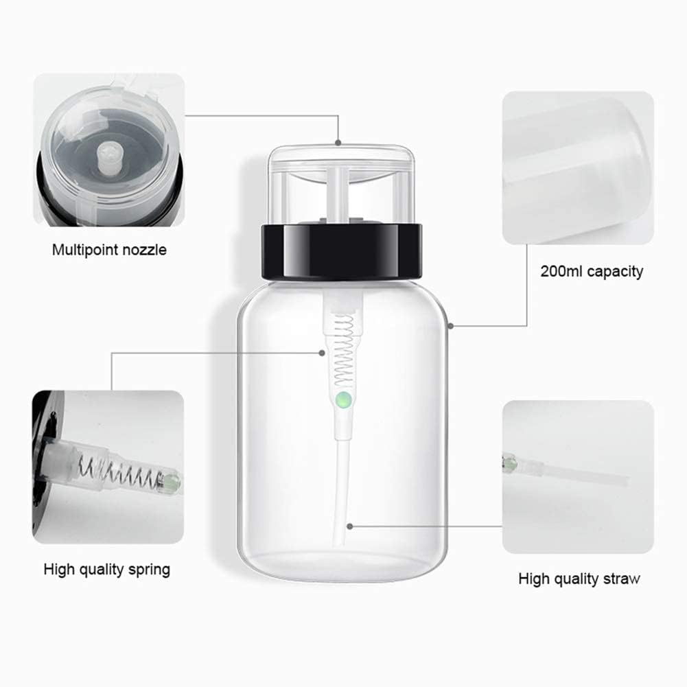 Lockable Pump Dispenser Bottle for Nail Polish & Makeup Remover - 60ml Empty Push Down Refillable Container (Pack of 1) | Perfect for Salon, Home Manicure & Travel Nail Care Kit