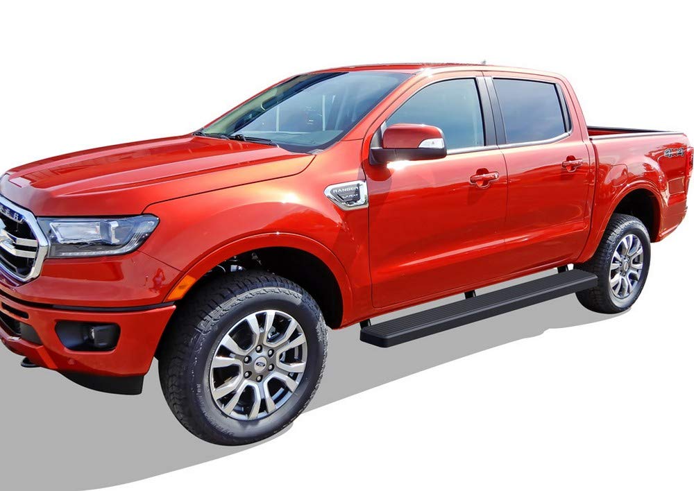 APS 6 Inch Matte Black Running Boards for 2019-2023 Ford Ranger SuperCrew Cab 4-Door | Nerf Bars Side Steps with Anti-Slip Surface | Perfect for Off-Roading & Daily Use