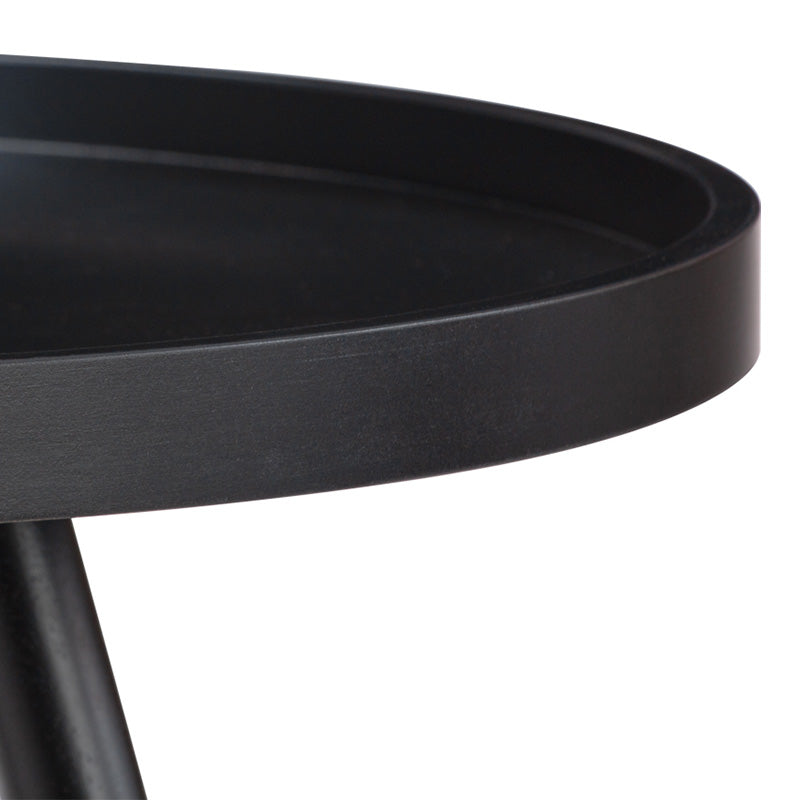 INNIS Modern Side Table - Black Nightstand for Bedroom, Living Room, or Office - Compact End Table with Sturdy Metal Frame & Sleek Design