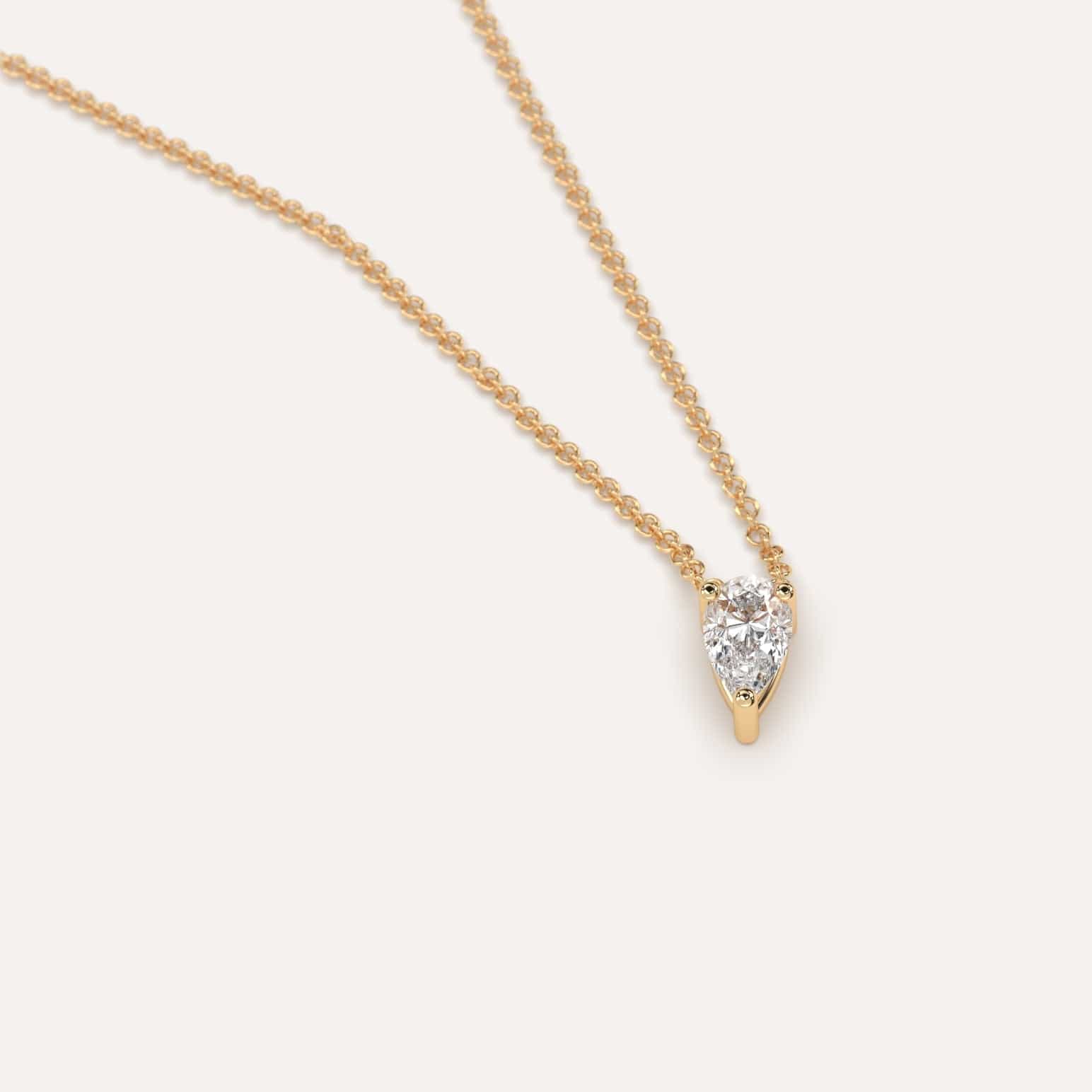 1/4 Carat Pear Floating Diamond Necklace - Elegant Dainty Pendant for Women - Perfect for Weddings, Anniversaries & Special Occasions