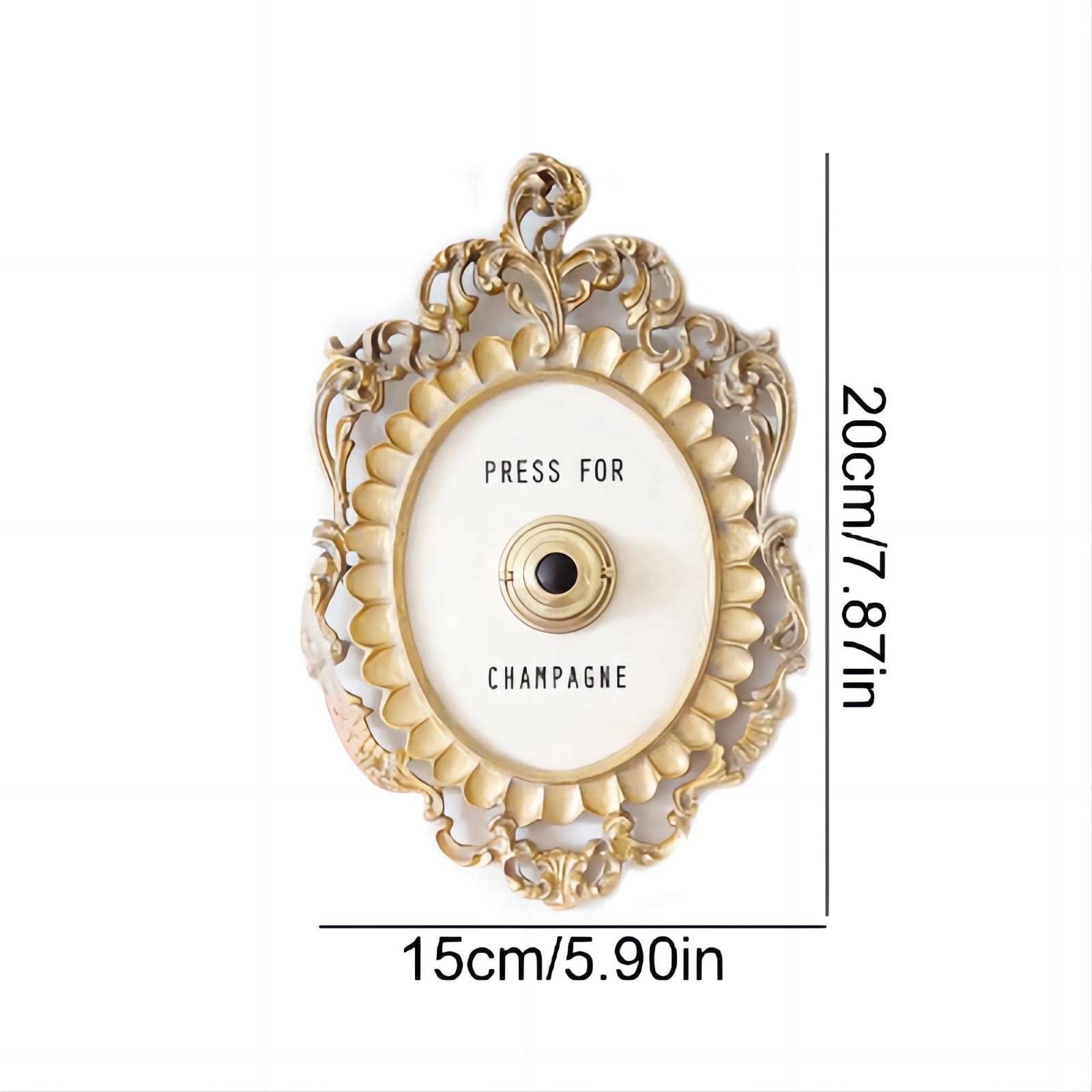 Press for Champagne Button - Mini Champagne Doorbell Ring, Champagne Themed Wall Decor Plaque - Perfect Gift for Parties, Christmas, Home, Bedroom & Hotel Decorations | Great for Celebrations, Weddings & Home Bars