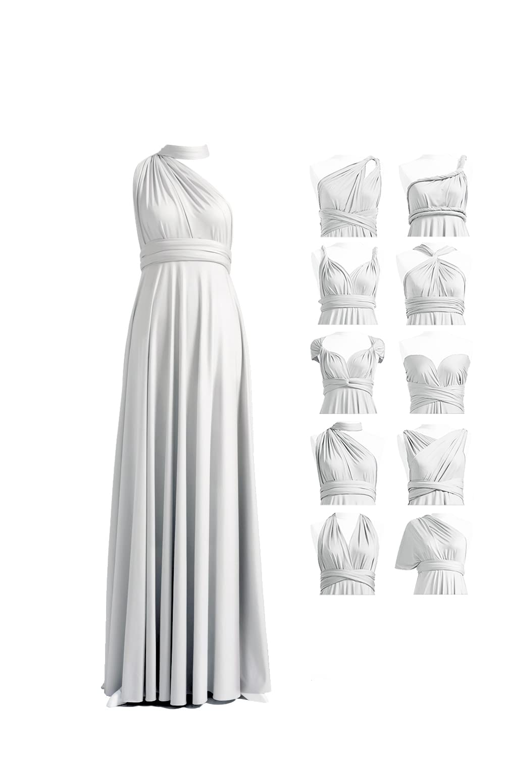 72 Styles Convertible Infinity Dress with Bandeau - Multi-Way Twist Wrap Bridesmaid Dress for Women, Plus Size Long Maxi Dress - Perfect for Weddings, Parties & Special Occasions