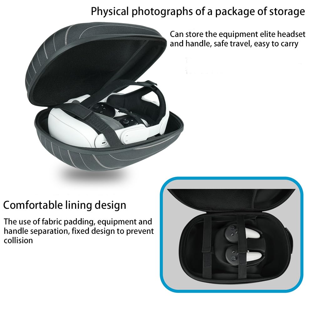 BeisDirect Travel Case for Meta Quest 3 VR Headset Accessories - Portable Protective Storage Bag Compatible with Meta Quest 3 (Black) - Perfect for Travel, Gaming & Safe Storage
