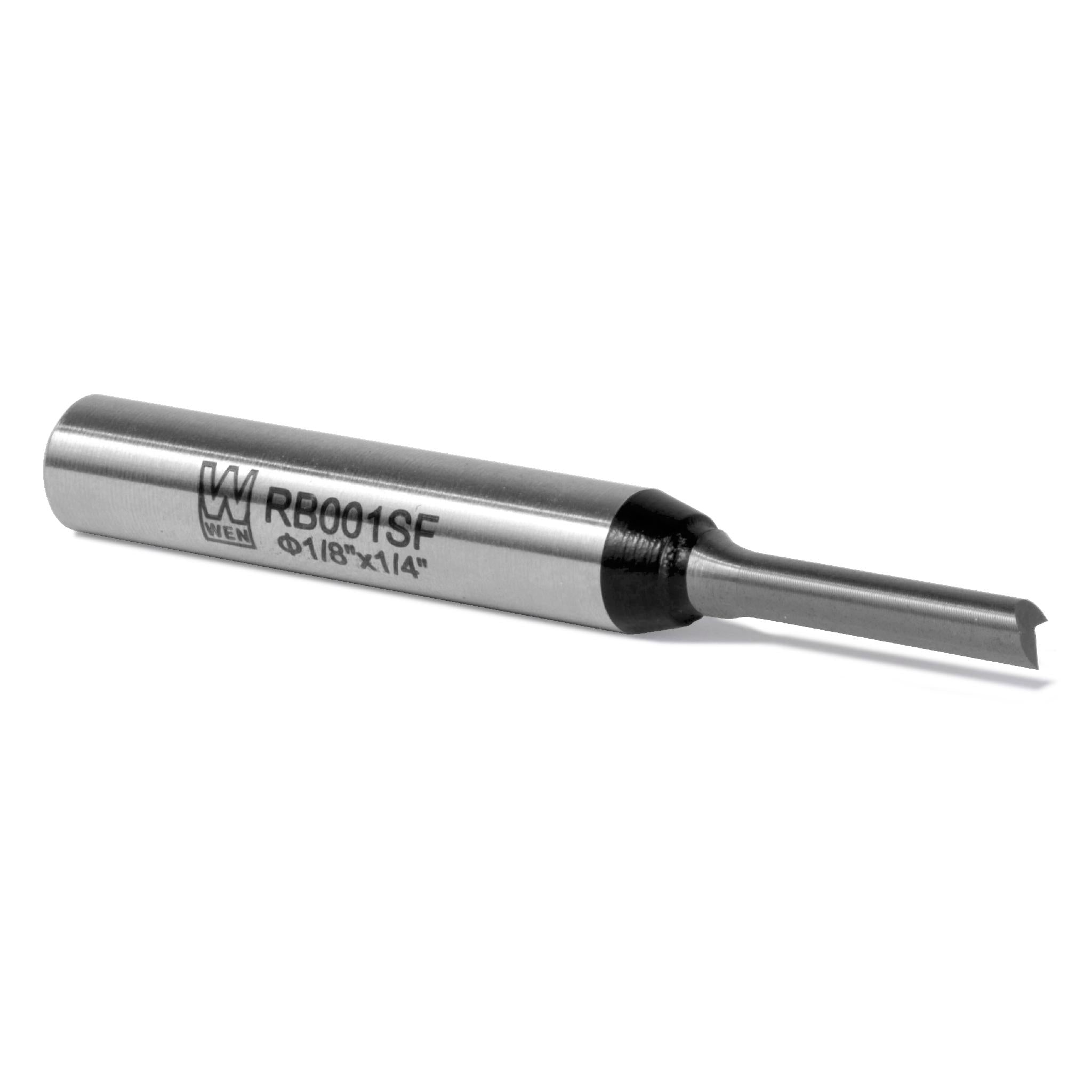 WEN RB001SF 1/8 Inch Straight 1 Flute Carbide Tipped Router Bit with 1/4 Inch Shank - Perfect for Woodworking, DIY Projects, and Precision Routing in Hardwoods & Softwoods