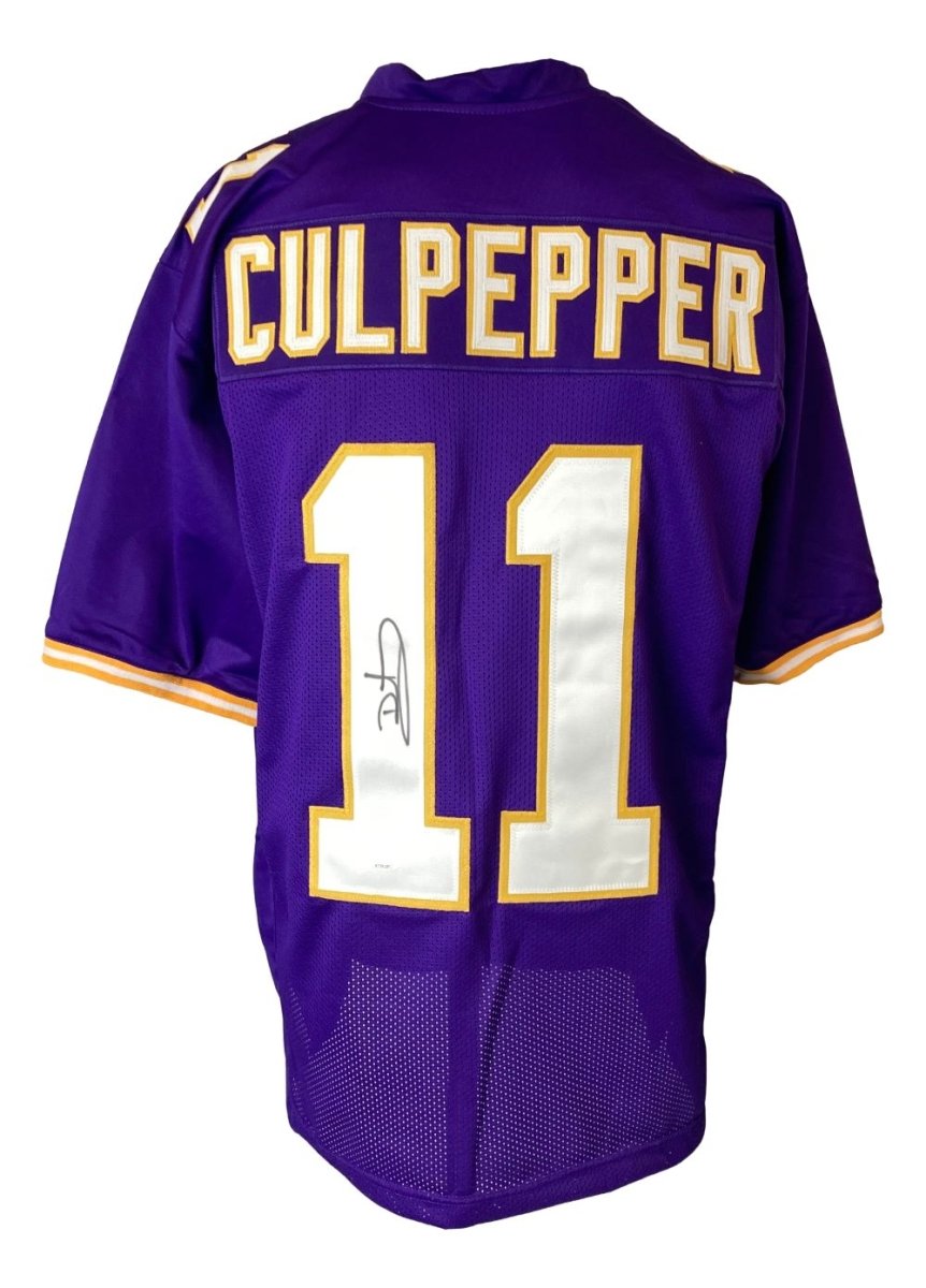 Authentic Daunte Culpepper Minnesota Vikings Signed Purple Football Jersey with JSA ITP Certificate - Perfect for NFL Collectors, Sports Memorabilia Displays & Vikings Fan Gifts