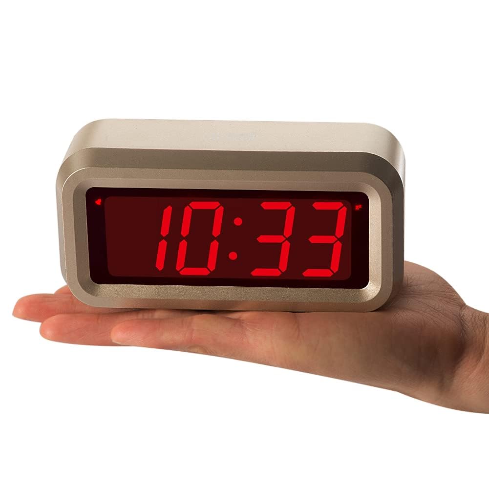 Battery Operated LED Digital Alarm Clock for Bedrooms - 3-Level Brightness Adjustable, Snooze Function, 12/24H Display - Perfect for Desk, Bedside, Table & Travel Use