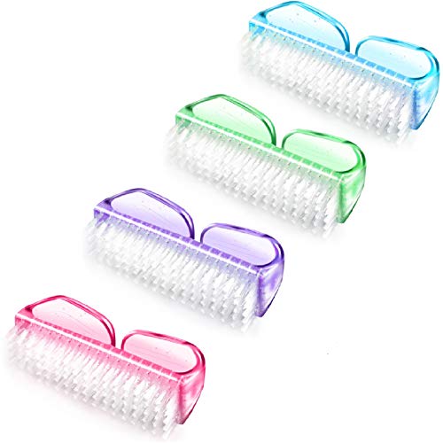 4 Pack Nail Brush Set - Heavy Duty Hand & Foot Scrub Brush for Deep Cleaning - Perfect for Shower, Garden, Pet Care, Kids & Adults - Durable Nail Cleaner for Men & Women
