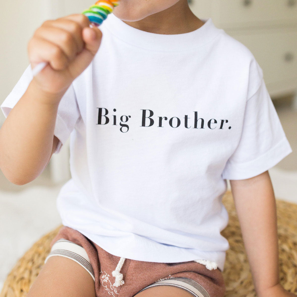 Big Brother Graphic T-Shirt - Soft Cotton White Tee for Men | Casual Wear, Gifts, Sibling Matching Outfits