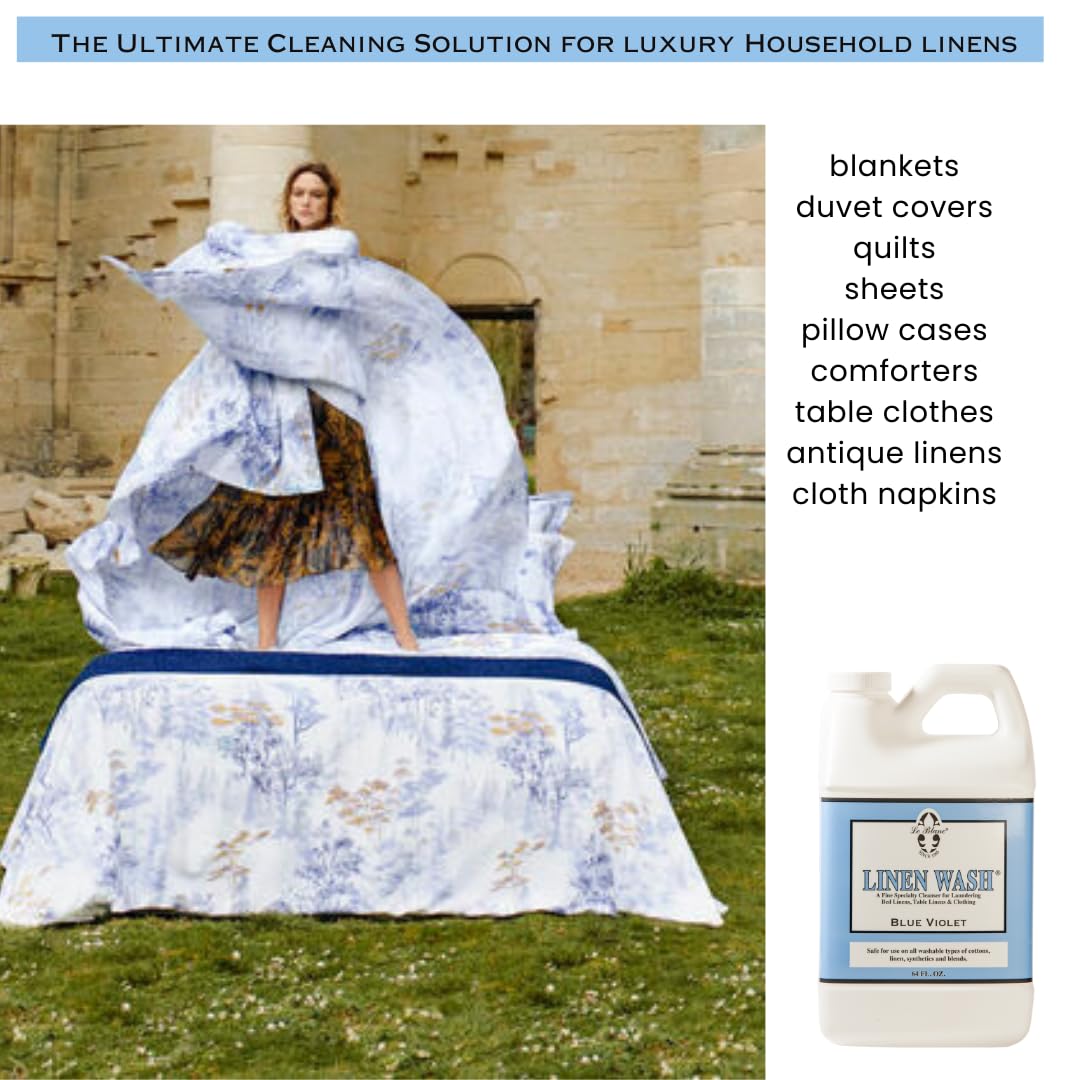 Le Blanc® Blue Violet Linen Wash - 64 FL. OZ (1.89L), 3 Pack | Premium Laundry Detergent for Sheets, Towels & Delicates | Fresh Scent for Bedding & Home Linens