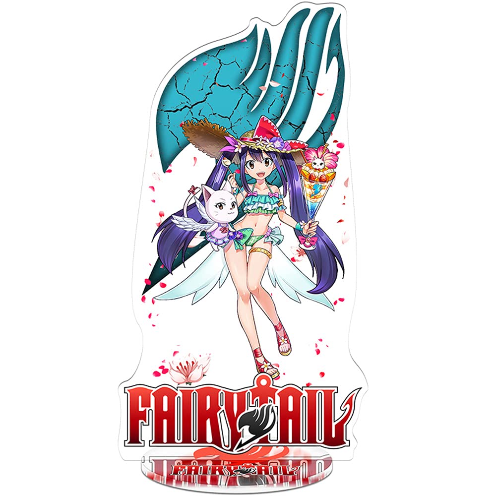 Fairy Tail Anime Standing Figure - Clear Desk Decoration & Collectible Miniature Action Figure for Office, Gaming Setup, and Anime Fan Display