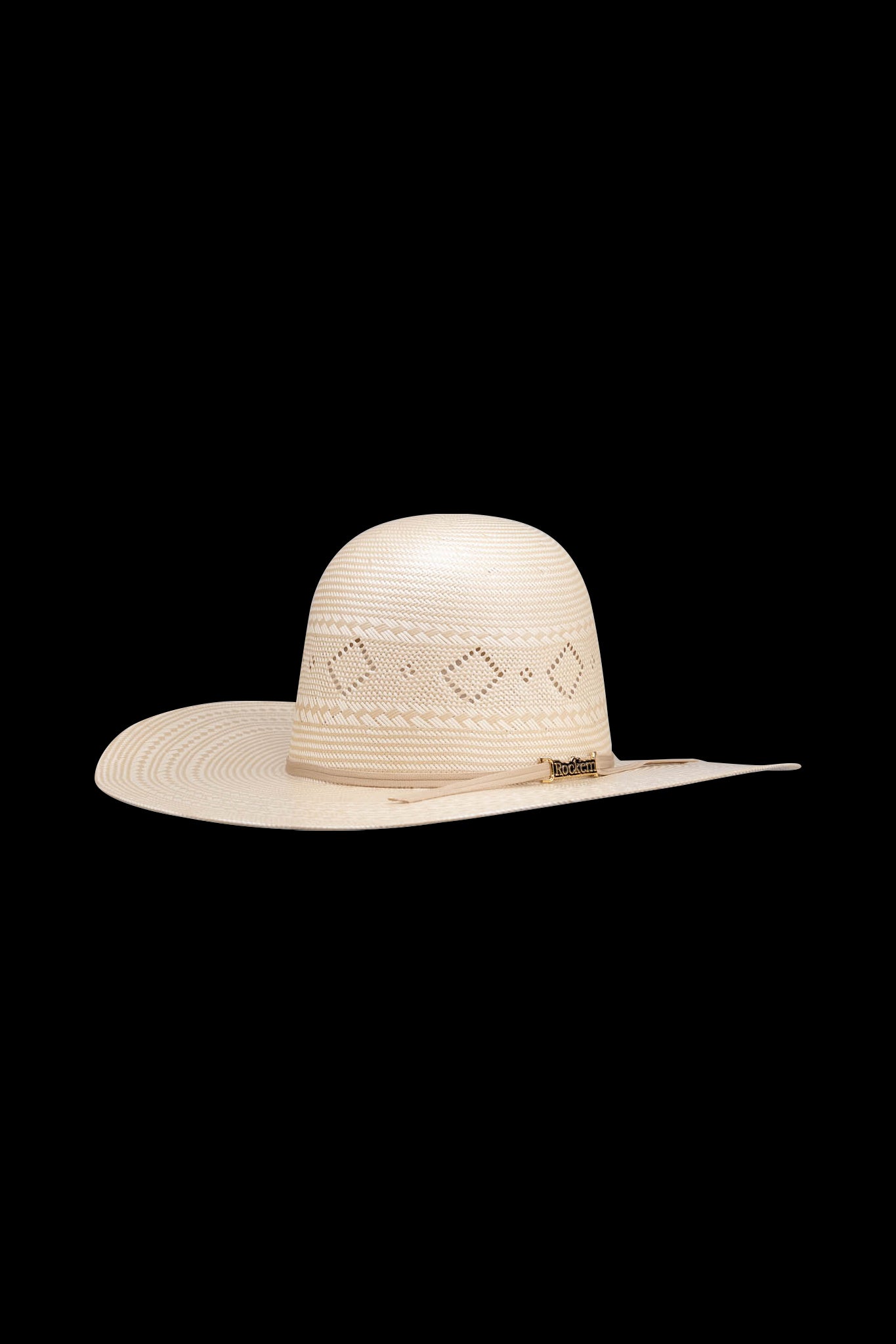 Rock'em 100X Trailblazer Open Crown Straw Cowboy Hat for Men - Western Style Sun Protection for Outdoor, Rodeo & Ranch Activities