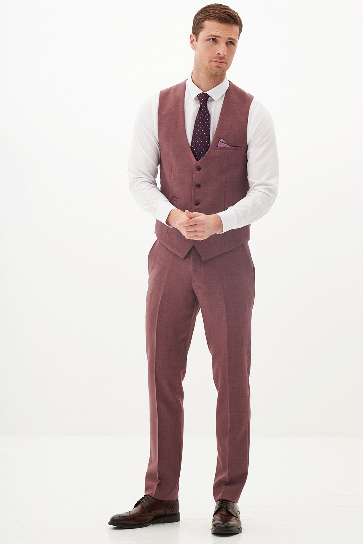 Stylish MONTY Mauve Three-Piece Suit for Men | Formal Wedding & Business Attire | Premium Quality Tailored Suits for Special Occasions