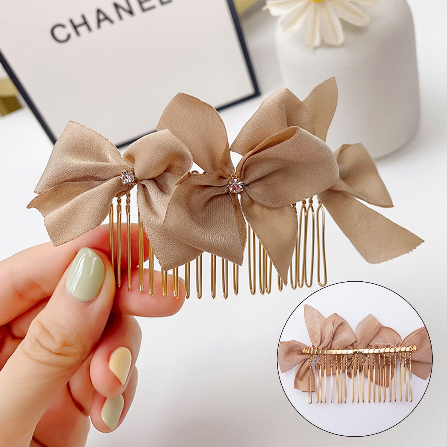 Rocutus 10-Piece Set of 20 Teeth Fancy DIY Metal Wire Twist Bridal Wedding Veil Combs for Women - Mixed Colors | Perfect for Bridal Hairstyles, Updos, and Wedding Accessories