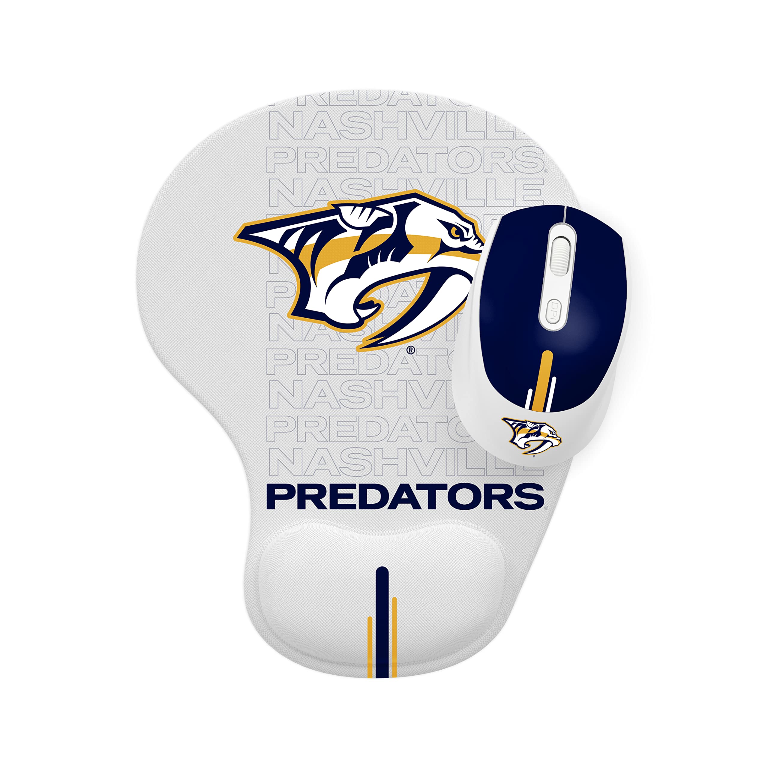 SOAR NHL Nashville Predators Wireless Gaming Mouse with Ergonomic Design & RGB Lighting - Includes Non-Slip Mouse Pad for PC, Laptop, Gaming Setup (Perfect for NHL Fans, Esports & Office Work)