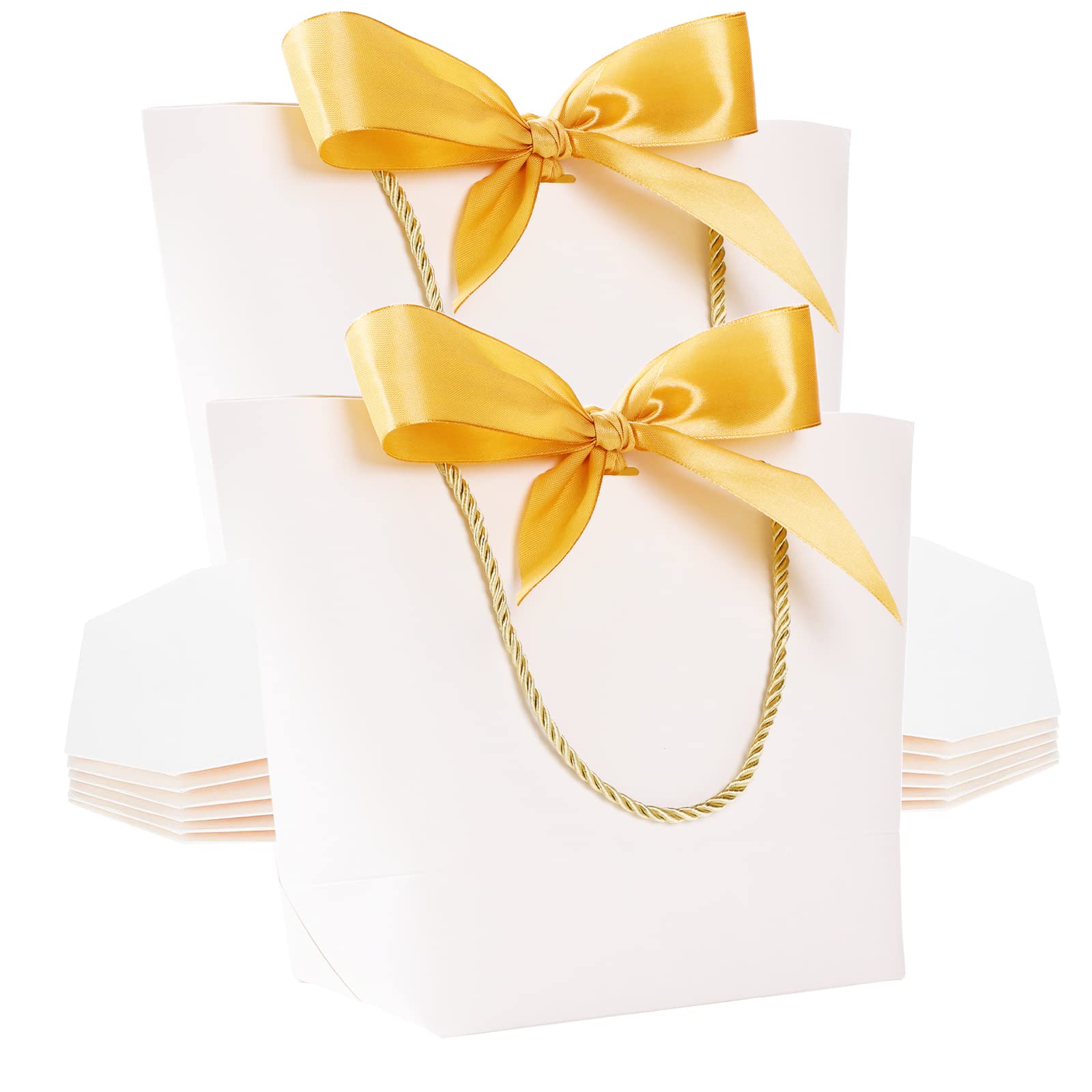 20 Pack Wedding Favor Bags with Handles - Elegant Bow Ribbon Gift Bags for Bridesmaids, Birthday Parties, Baby Showers & Special Events - Perfect for Wedding Guest Favors, Celebration Gifts and Party Decorations
