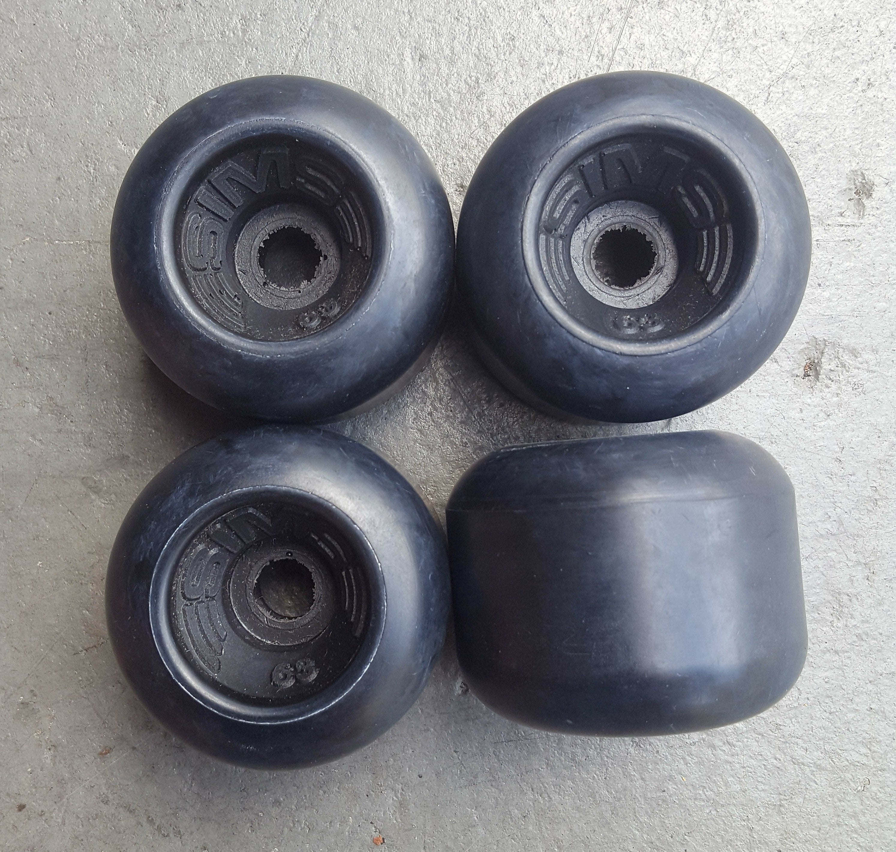 Vintage 80s SIMS 63 Skateboard Wheels - Retro Cruiser Wheels for Skateboards & Longboards - Perfect for Street Skating, Cruising & Collectors