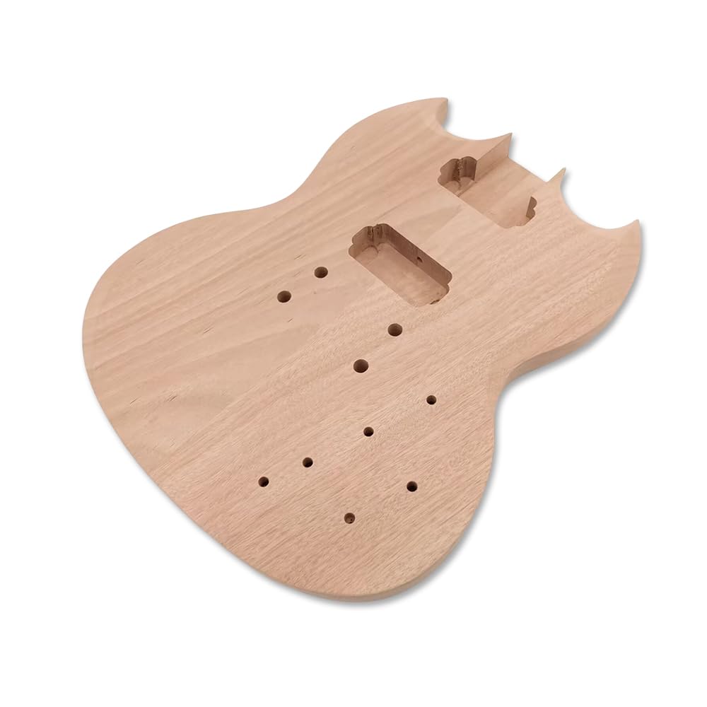 Premium Mahogany Electric Guitar Body Set with HH Pickups - DIY Guitar Replacement Kit for Rock, Blues & Metal Performances