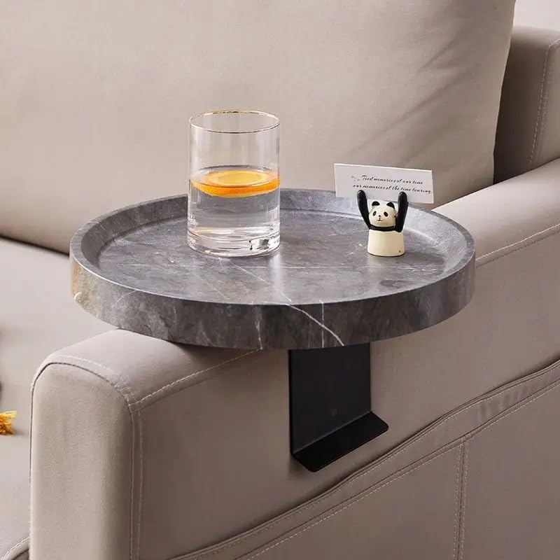 Natural Bamboo Clip-On Sofa Tray - Coffee Table Side Table with Armrest Holder, Snack Tray for TV Remote & Drinks - Perfect for Living Room, Bedroom, Office (Color: 2)