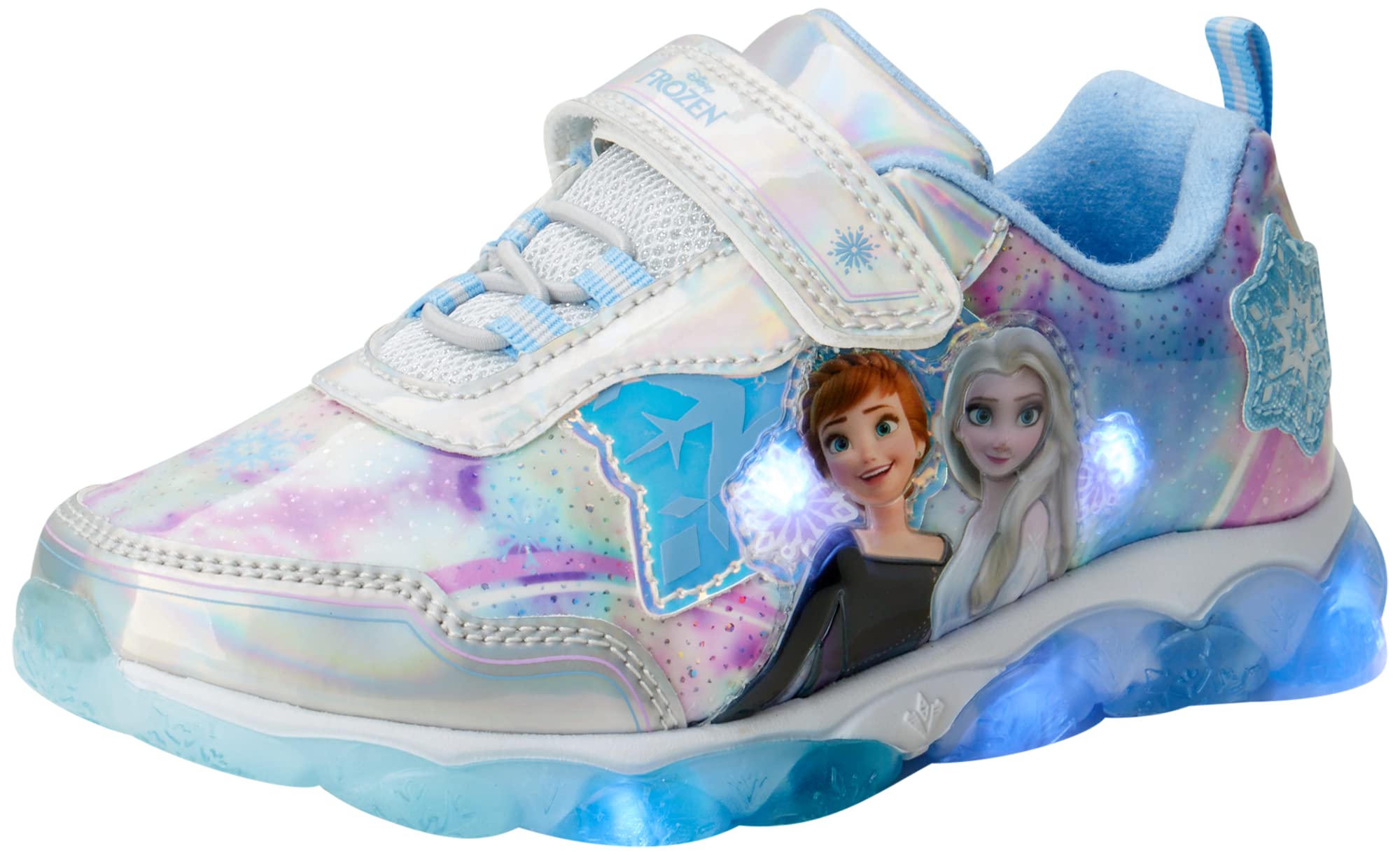 Disney Frozen Girls' Light-Up Sneakers - Laceless Running Shoes for Toddlers & Little Girls - Perfect for Playtime, School & Outdoor Activities