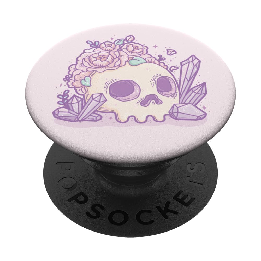 Pink Pastel Skull & Crystals PopGrip - Kawaii Goth Aesthetic for Phones