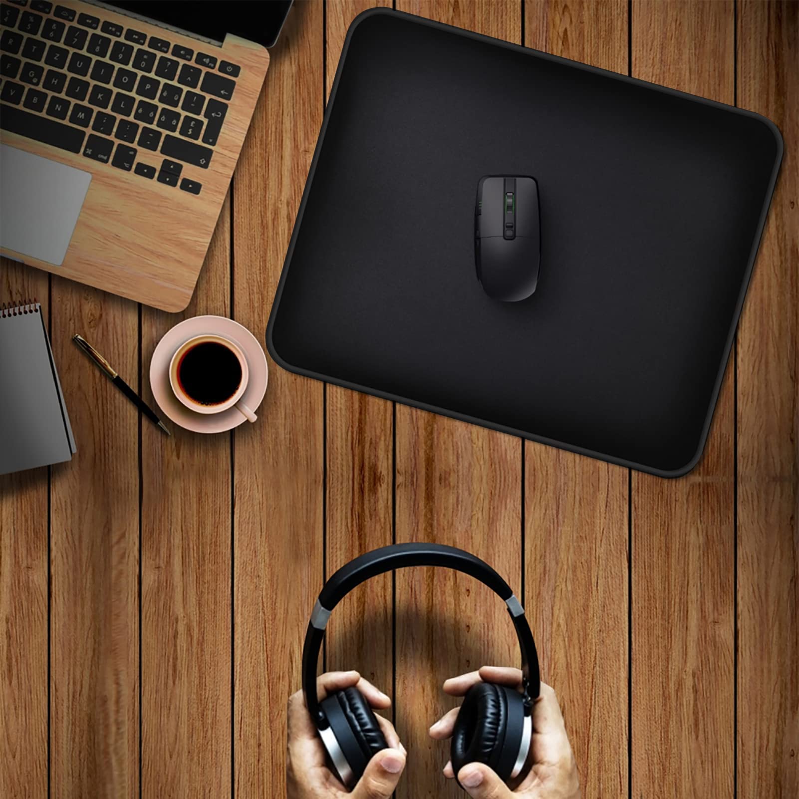 5-Pack Non-Slip Gaming Mouse Pad Set - Anti-Fraying Stitched Edges, Smooth Surface & Washable Rubber Base (11x8.7x0.12in) for PC, Laptop, Office & Home Use - Perfect for Work, Gaming & Kids' Computers