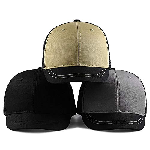 FASHIXD Plus Size Mesh Baseball Cap for Men & Women - Breathable Short Bill Trucker Hat for Summer, Sports, Running, Hiking & Outdoor Activities
